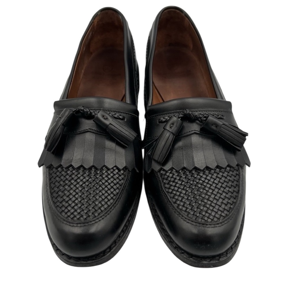Allen Edmonds Cody Slip On Black Leather Loafers Woven With Tassels 10.5 Eee
